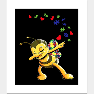 Puzzles Autism Awareness Honey Bee Posters and Art